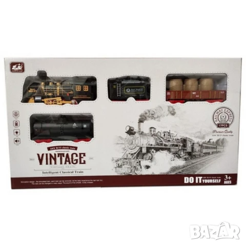 Винтидж класическа играчка влак – 17 части забавление за малки машинисти, снимка 4 - Коли, камиони, мотори, писти - 51072243