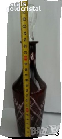 сервиз кристални чаши и гарафа цветен червен кристал , снимка 13 - Антикварни и старинни предмети - 28429012