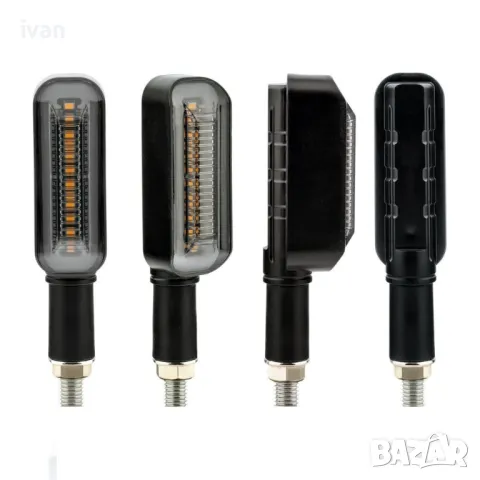 Комплект от 2 броя LED сигнални/стопове бягаща светлина, за мотоциклети, 12V,, снимка 3 - Части - 49968906