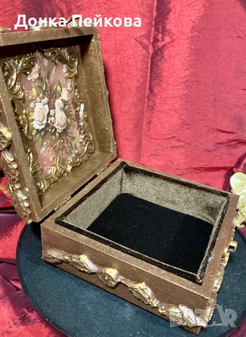 Ръчно декорирана кутия за бижута ръчна изработка , снимка 1