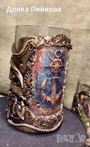 Ръчно декорирана халба за бира 500мл, снимка 7 - Чаши - 48885645