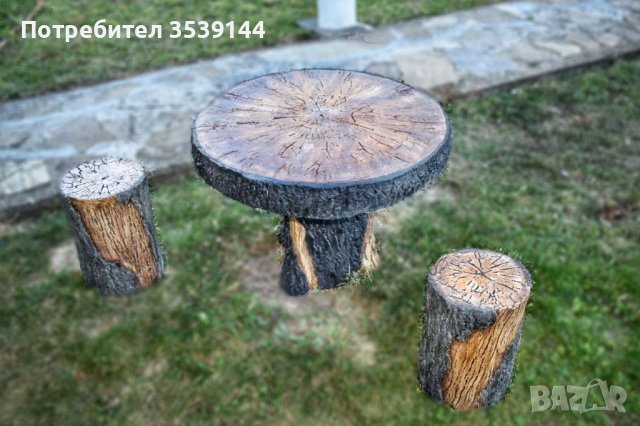 Градински маси от щампован бетон имитиращи дърво, снимка 5 - Градински мебели, декорация  - 38585389