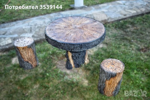 Градински маси от щампован бетон имитиращи дърво, снимка 5 - Градински мебели, декорация  - 38585389