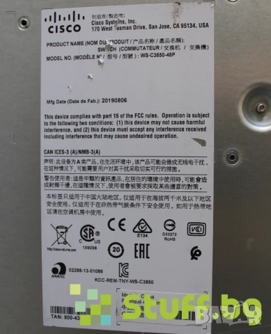 Суич Cisco Catalyst WS-C3850-48P-S, снимка 4 - Суичове - 50531645