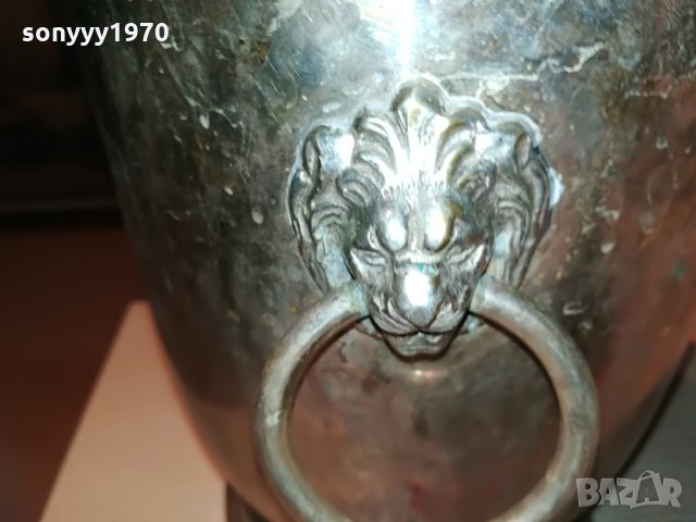 шампаниера с лъвове 24х22см-внос франция, снимка 11 - Колекции - 29477034