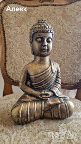 Буда, Будизъм– Масивна фигура, 1.364кг, 23см, снимка 3 - Статуетки - 39759519
