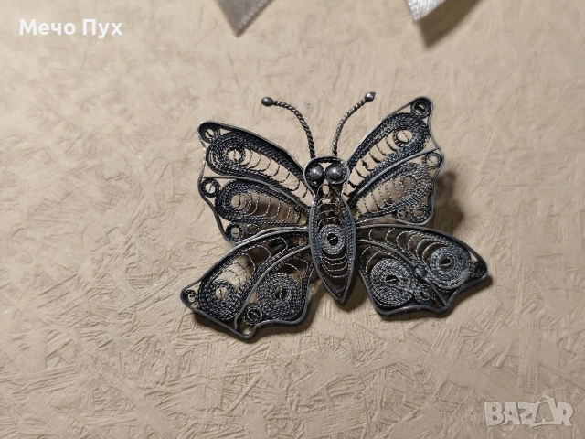 Стара сребърна брошка (17), снимка 8 - Колиета, медальони, синджири - 52713859