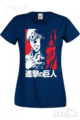 Дамска тениска _Attack on Titan Eren Jeager 02,Анимация,игра,Празник,Повод., снимка 4 - Тениски - 38057331