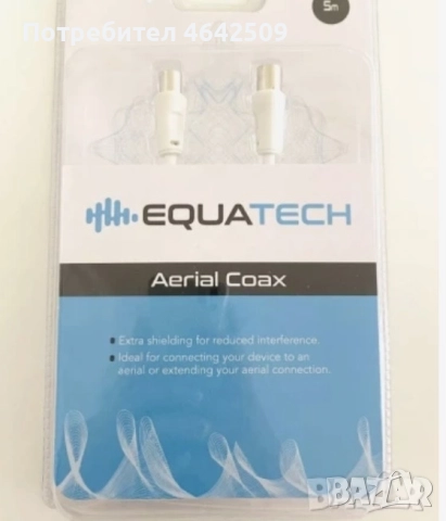 Коаксиален Антенен Удължаваш Equatech Aerial Кабел 5м, снимка 2 - Стойки, 3D очила, аксесоари - 52425359