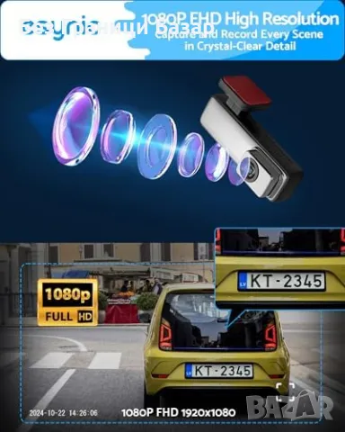 Нова Dash камера 160° ъгъл с 32GB карта, 24ч паркинг режим за кола, снимка 4 - Друга електроника - 48540303