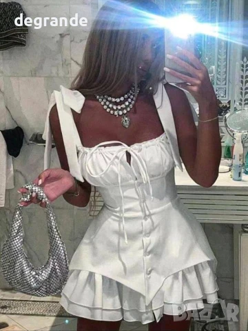 Секси бяла лятна рокля 