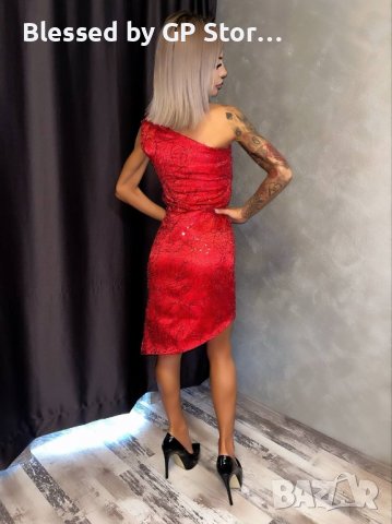 Сатенена рокля с дантела по модел на Zuhair Murad, снимка 2 - Рокли - 37013441