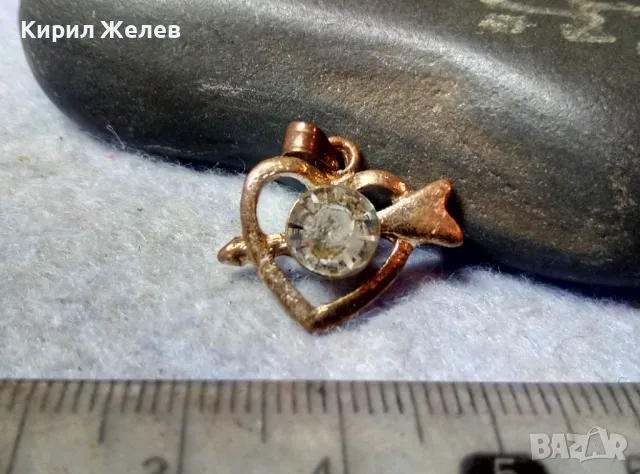 РОМАНТИЧЕН ВИНТИДЖ АРТ МЕДАЛЬОН ЗЛАТИСТО СЪРЧИЦЕ с ФАСЕТИРАН БЛЕСТЯЩ КРИСТАЛ 48753, снимка 6 - Колиета, медальони, синджири - 48828023