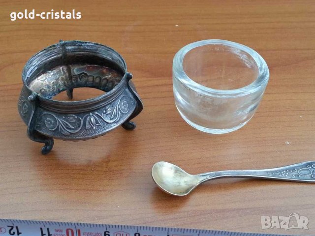 Руски съд за хайвер и лъжичка, снимка 6 - Антикварни и старинни предмети - 29850560