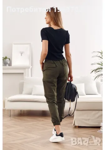 Дамска къса тениска в черен цвят 20050, снимка 2 - Тениски - 48118676