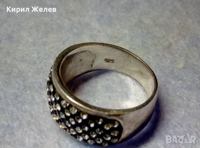 ШАРМАНТЕН СКЪПОЦЕНЕН СРЕБЪРЕН ПРЪСТЕН РОДИРАНО СРЕБРО 925 с МНОГО ЮВЕЛИРНО ФАСЕТИРАНИ ЦИРКОНИ 39232, снимка 3 - Пръстени - 49866088