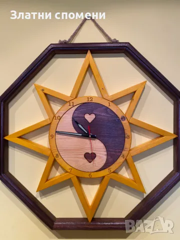 Ръчно изработен стенен часовник от дърво – Естествена красота и уникален стил!, снимка 2 - Стенни часовници - 49375954