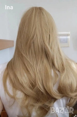 Руса перука на прическа от сушоар направена, снимка 5 - Аксесоари за коса - 54154850