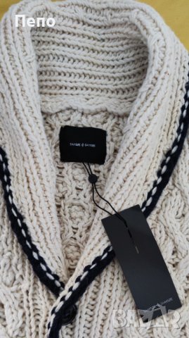 Samsøe Samsøe men knitted sweater size S – мъжка плетена жилетка в стил Hank Cardigan, снимка 3 - Пуловери - 44482973