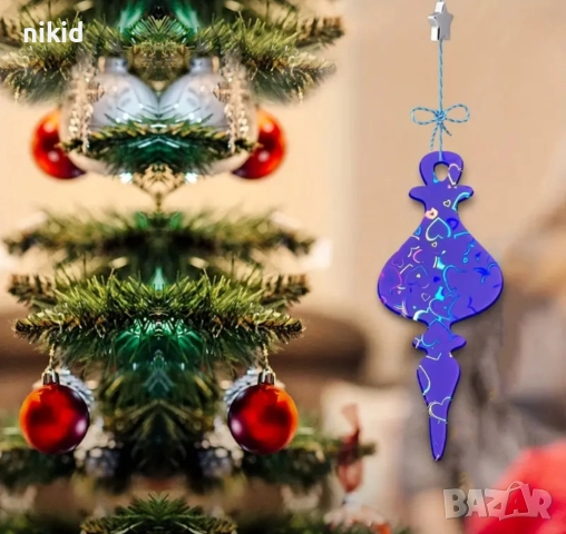 2 Висулки коледни играчки играчка висулка за елха силиконов молд форма гипс шоколад декор, снимка 3 - Форми - 52298661