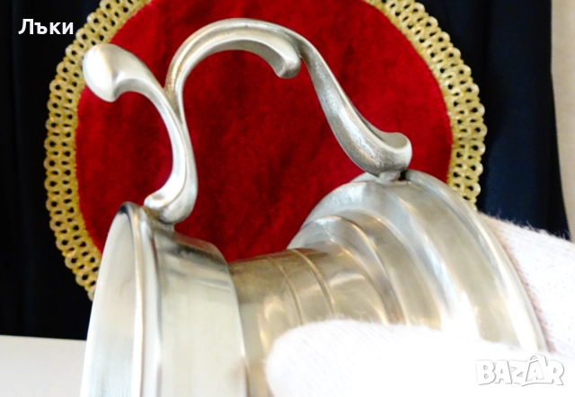 Калаен свещник с дръжка Weber Germany. , снимка 2 - Антикварни и старинни предмети - 52792807