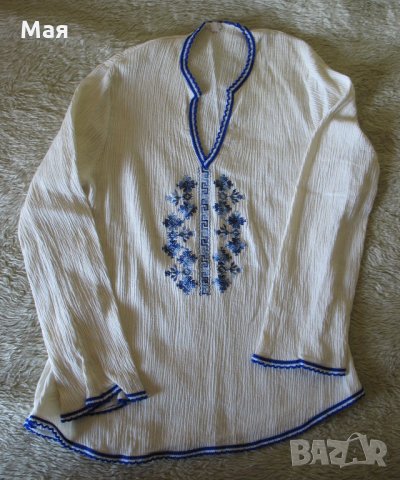 Нова блуза с къс ръкав от кенар , снимка 4 - Ризи - 30930701