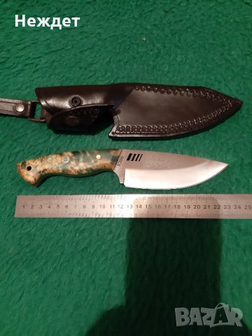 Нож за дране от s390 стомана закалена на 67 hrc. , снимка 3 - Ножове - 35400390