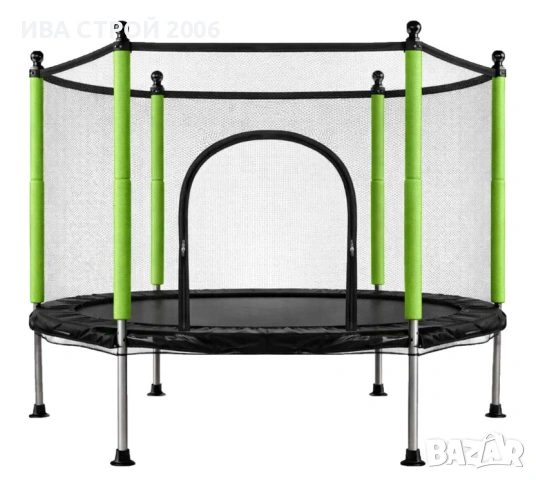 Батут за деца 140 см | Градински батут с мрежа и топки | PraktiHome, снимка 2 - Други - 54237243