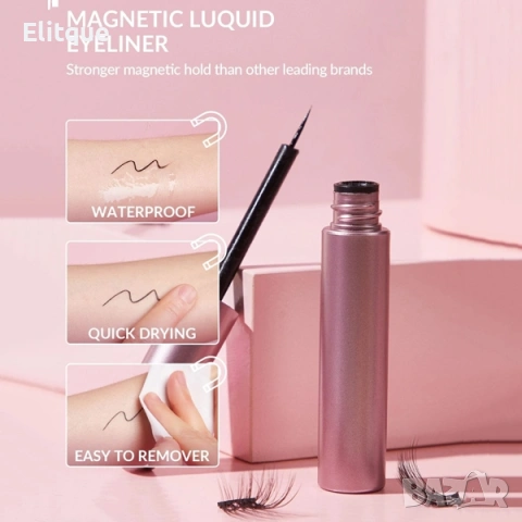 Комплект 5 чифта изкуствени мигли на снопчета и магнитна очна линия, снимка 2 - Други - 53126911