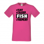 Мъжка тениска Fish 1,Eat,Sleep,Fish,Anime,Repeat,Ядене,Спане,Риба,Подарък,Повторение,Празник,, снимка 6