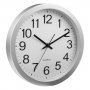 Стенен часовник на батерия Silver White 30см, снимка 1