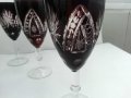 Кристални чаши за вино червен кристал, снимка 7