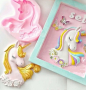 Голям спящ еднорог Unicorn силиконов молд форма фондан шоколад гипс декор, снимка 2