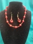 Колие и обици от червен тюркоаз, снимка 2