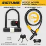 Катинар / ключалка за велосипед SIGTUNA U-Lock с 1,2 м стоманена верига и 3 ключа – жълт НОВ, снимка 1
