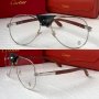 Cartier 2023 прозрачни мъжки слънчеви очила с кожа и дървени дръжки, снимка 3