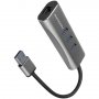 USB Хъб USB3.2 Axagon HMA-GL3AP 3 USB + Micro USB + Gigabit LAN Метален, Разклонител
