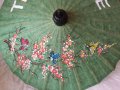 Ръчно изработен, ръчно рисуван тайландски чадър "Цветя и пеперуди", парасол,  Чианг Май/ Chiang Mai, снимка 2