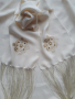 Уникален ръчно бродиран копринен шал с автентичен български мотив, снимка 1 - Шалове - 44761444