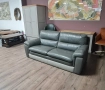 Сив кожен диван тройка, снимка 2