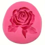 3D Голяма роза с листо Силиконов молд форма за свещи гипс сапун фондан за декорация на торта , снимка 5
