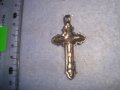 КРАСИВО МЕСИНГОВО РАЗПЯТИЕ НАГРЪДНО КРЪСТЧЕ ПОСРЕБРЕНО 12246, снимка 6