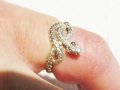 мъжки сребърен пръстен, рокерски пръстен змия моторджийски, снимка 1 - Пръстени - 31306087