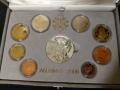 Ватикана PROOF 2006 г. - комплектен сет от 1 цент до 2 евро + сребърен възпоменателен медал, снимка 5