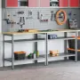 vidaXL Комплект работна маса 2 бр. Бежово и сиво, снимка 2
