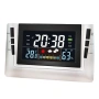 Цветна дигитална метеорологична станция с часовник, температура, влажност и аларма, снимка 3