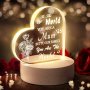 Подарък за майка гравирана LED нощна лампа сърце с послание, снимка 1