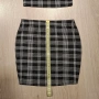 Дамски кариран комплект - пола и потник S, снимка 6