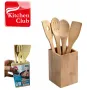 Екологичен комплект бамбукови кухненски прибори с поставка, снимка 3