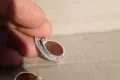 Дамски сребърни обеци с камъни маркезити и карнеол, снимка 8